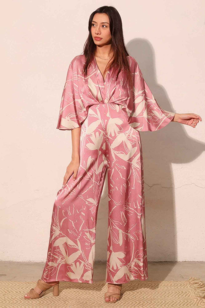 Dreaming Lily Satin Cape Jumpsuit