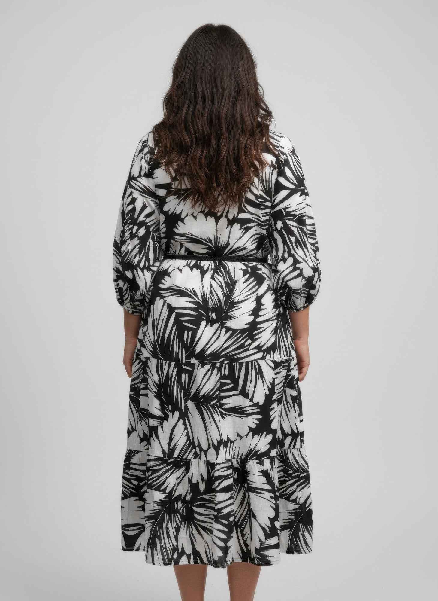 Mlle Gabrielle Plus Size Printed Dress