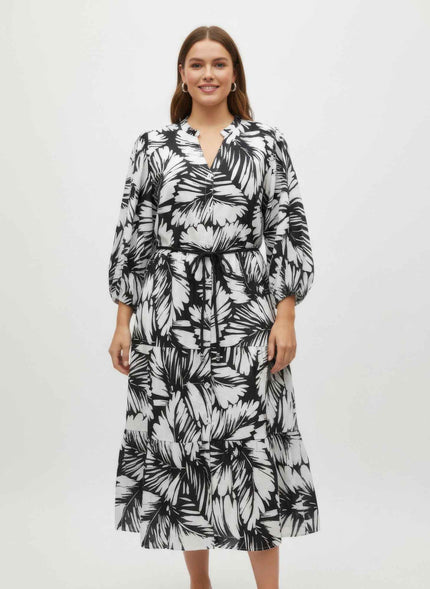Mlle Gabrielle Plus Size Printed Dress