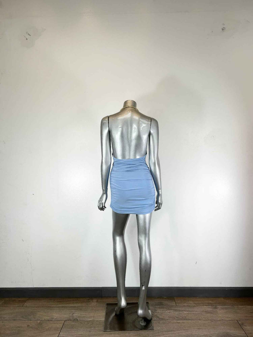 Mini Dress,draped Cowl Neck,necklace