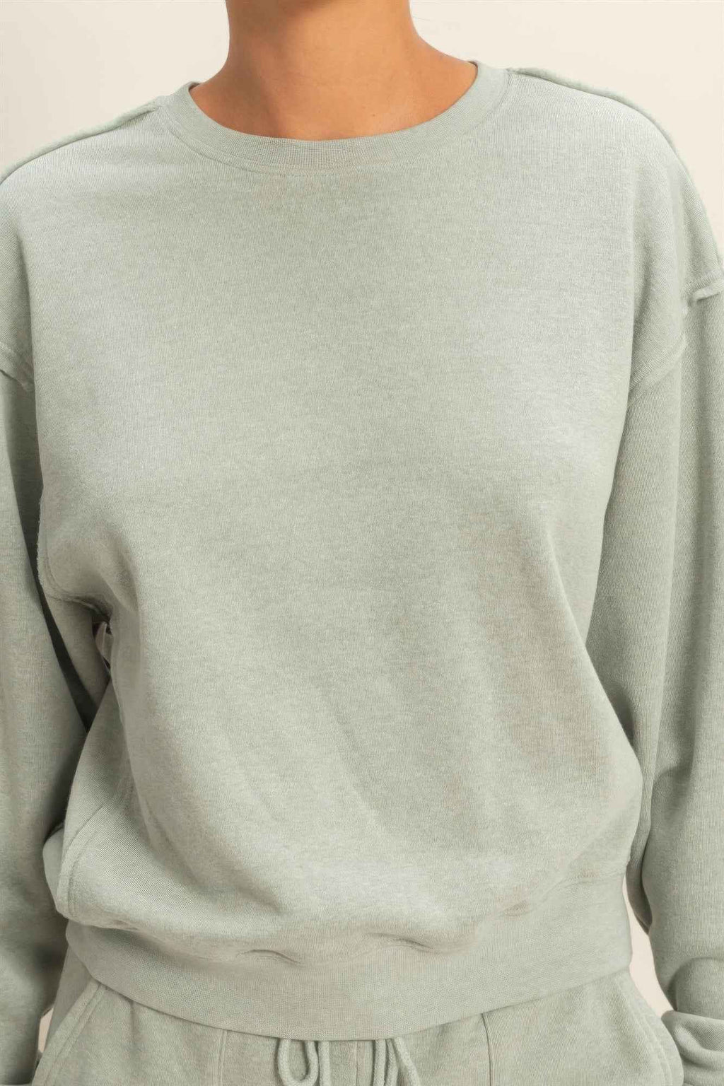 Raw Edge Detail Burnout Sweatshirt