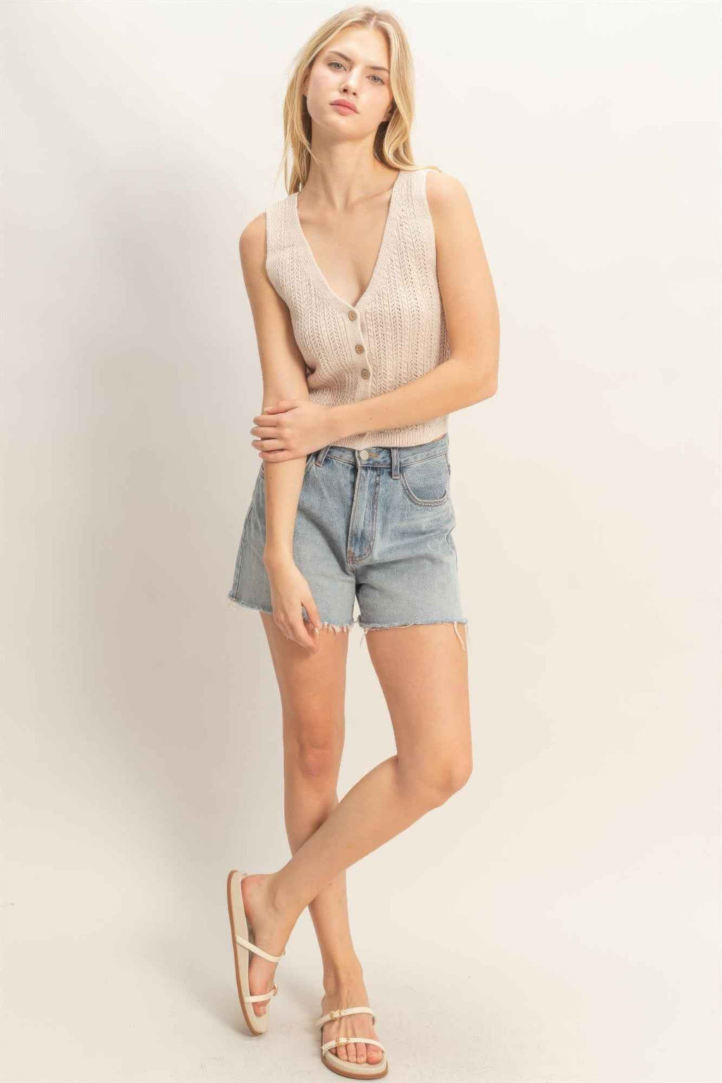 V-neck Knit Tank Top