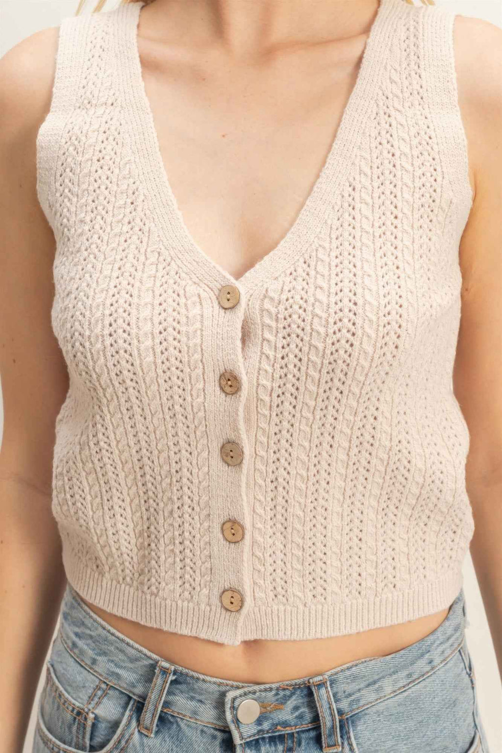 V-neck Knit Tank Top