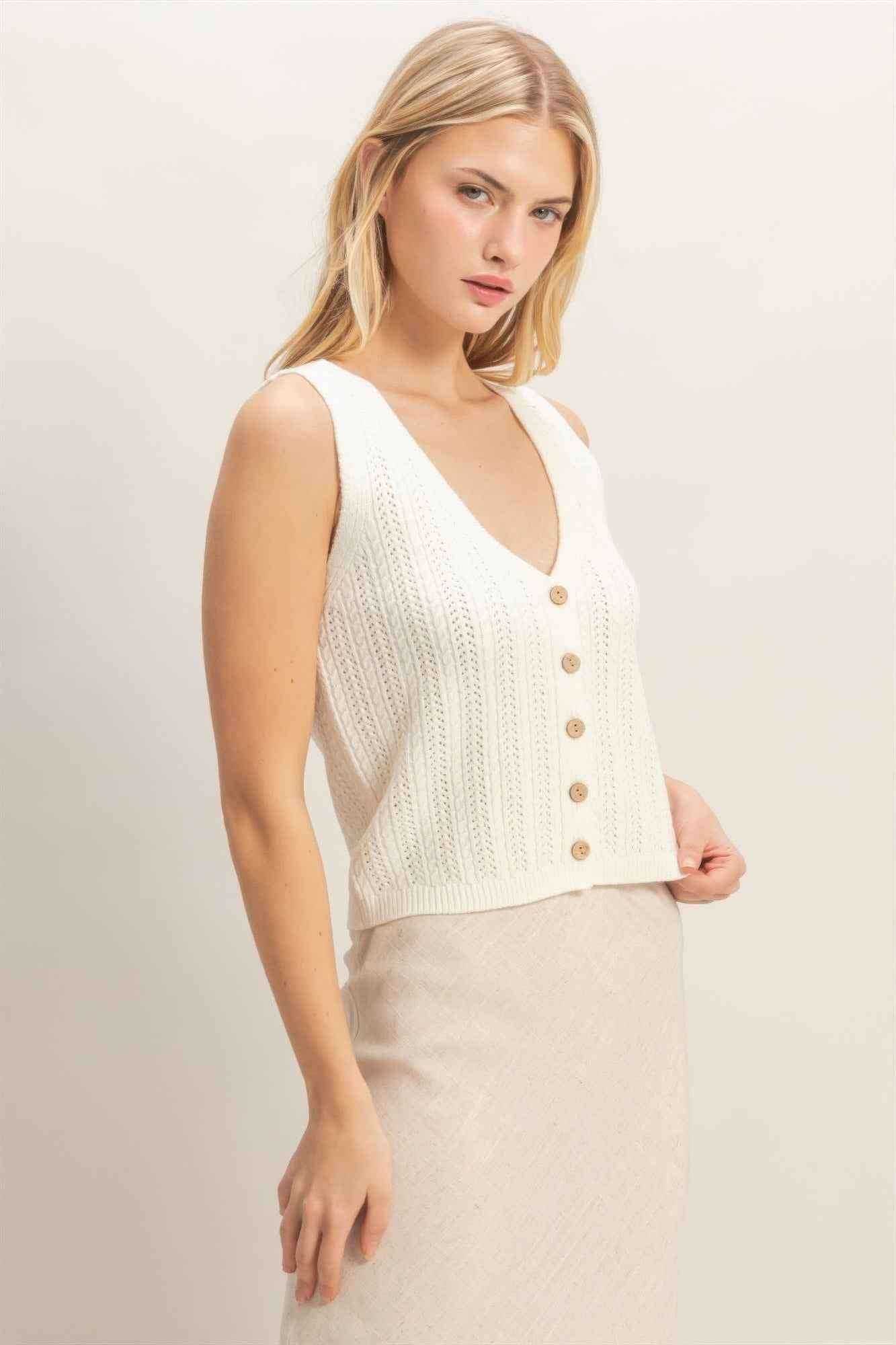 V-neck Knit Tank Top