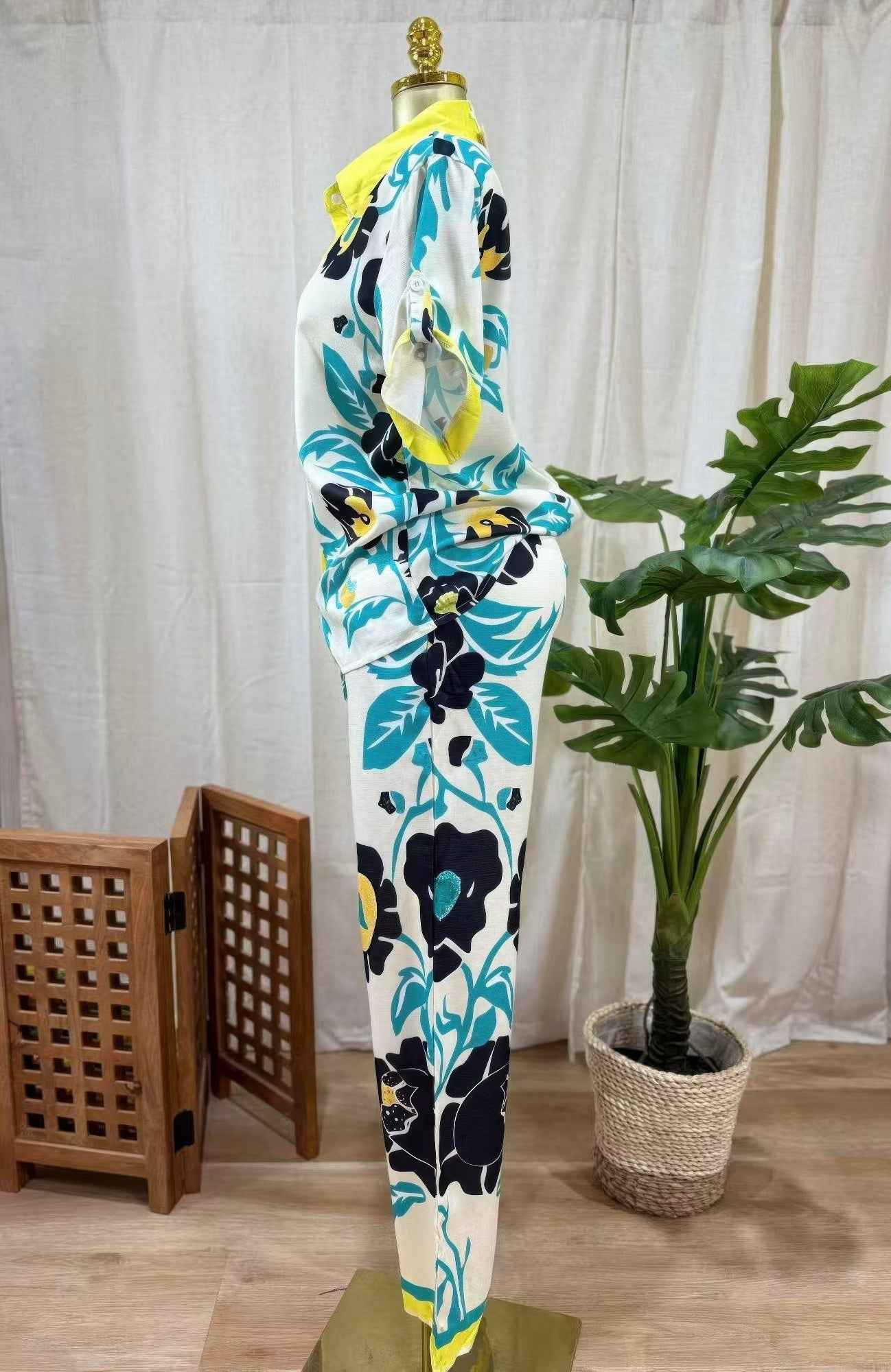 Lime Bloom Two-piece Set