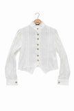 Elegant Satin-finish Victorian Button-up Top