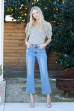 Mid Rise Crop Slim Bootcut With Stretch