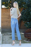Mid Rise Crop Slim Bootcut With Stretch