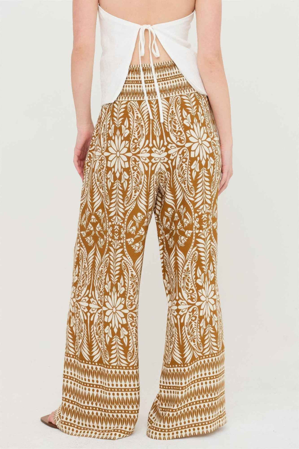 Smocked Waist Floral Pants