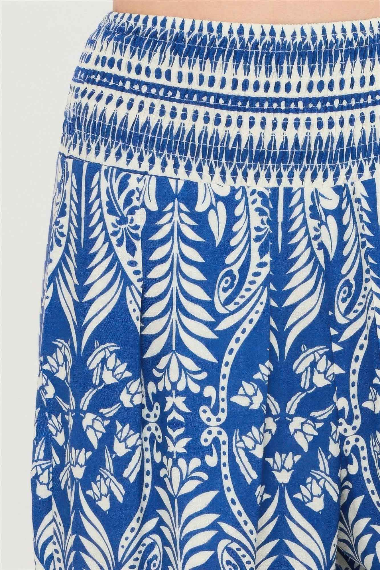 Smocked Waist Floral Pants
