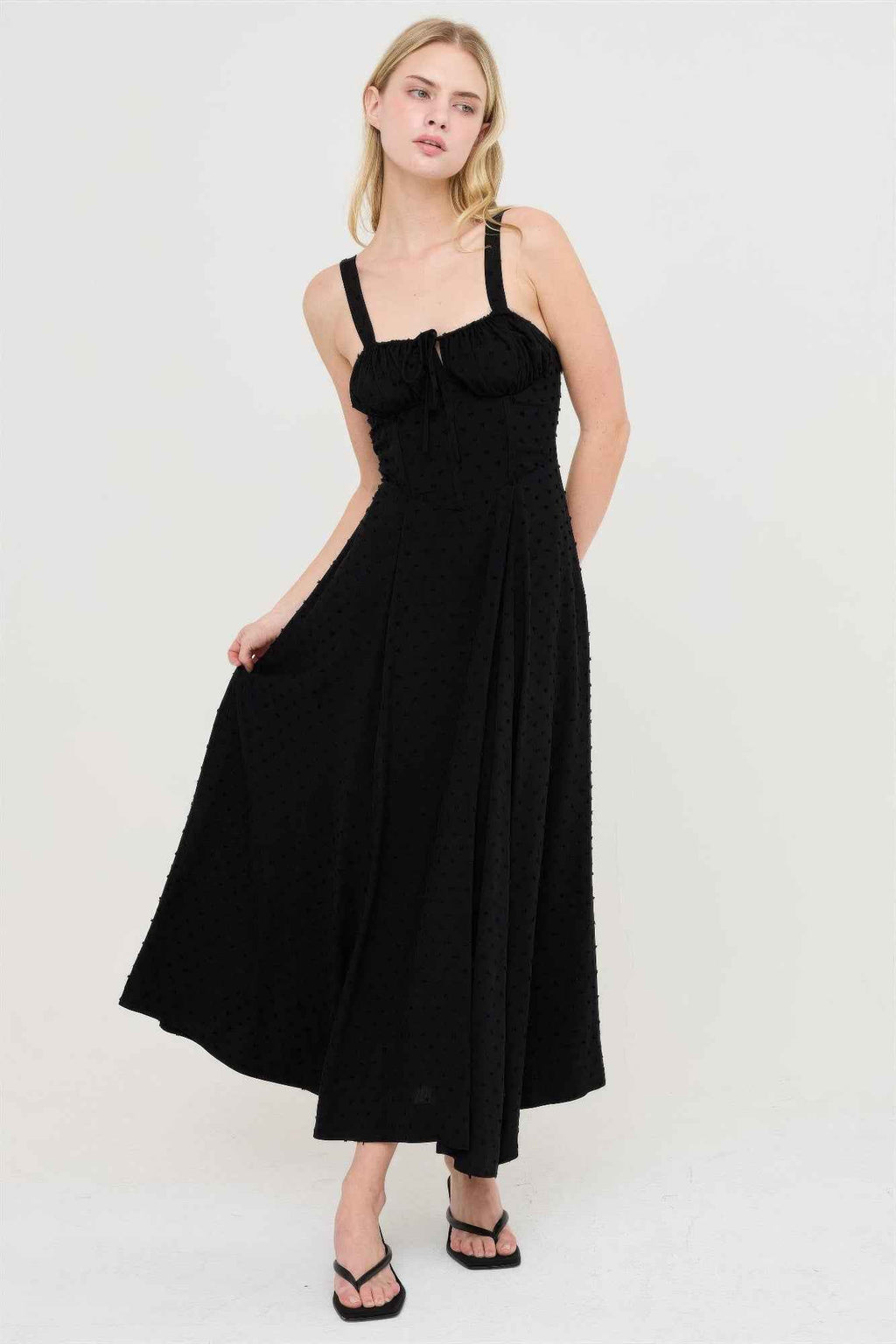 Boned Tie-back Dress