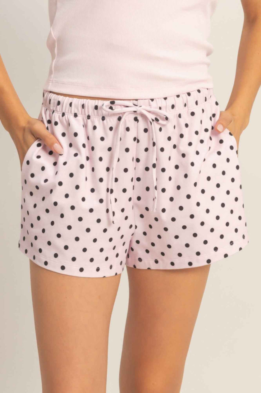 Polka Dot Drawstring Shorts