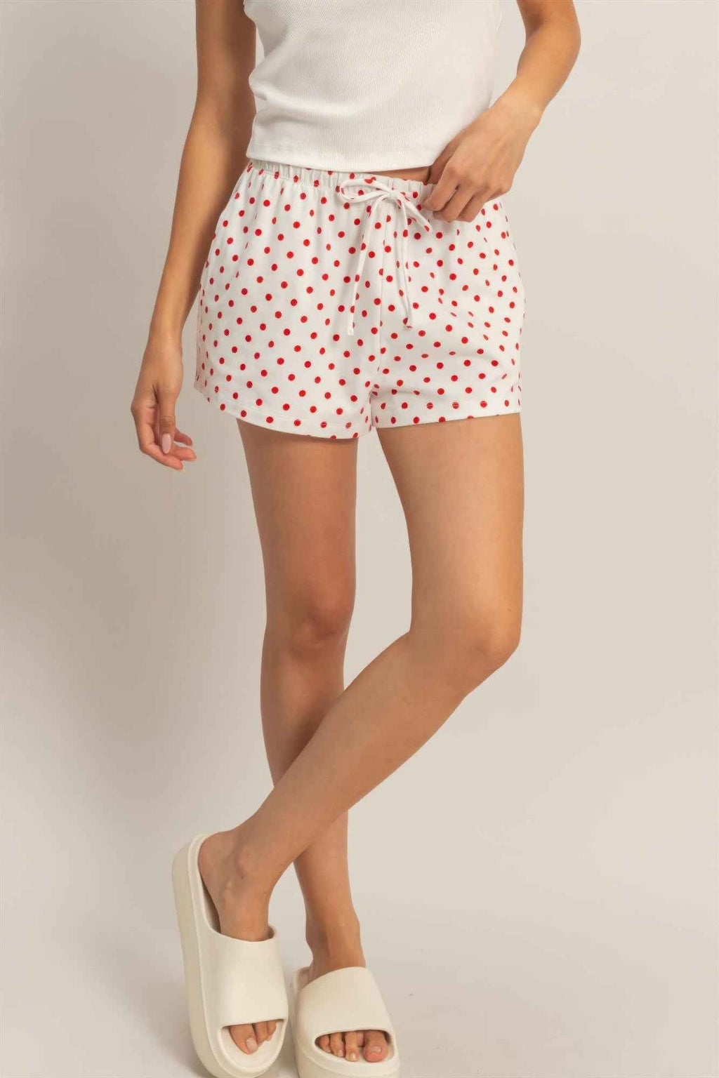 Polka Dot Drawstring Shorts