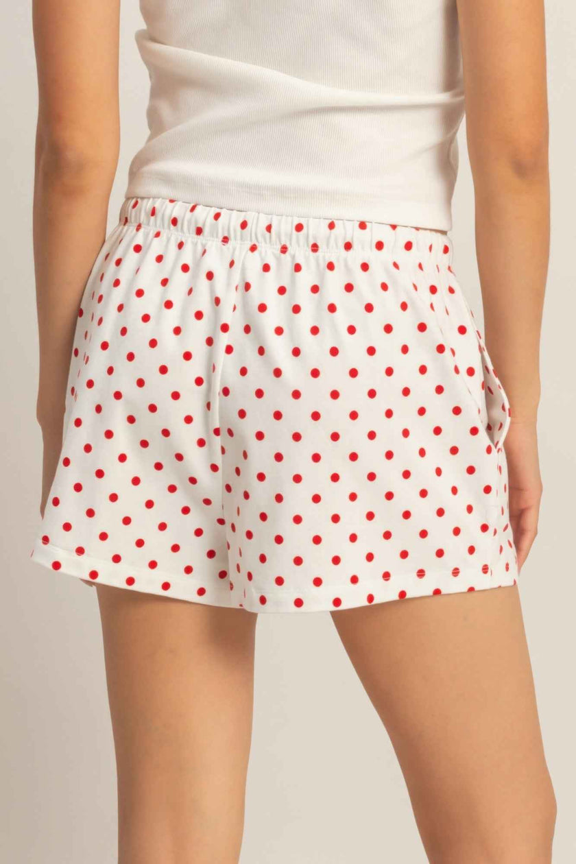 Polka Dot Drawstring Shorts