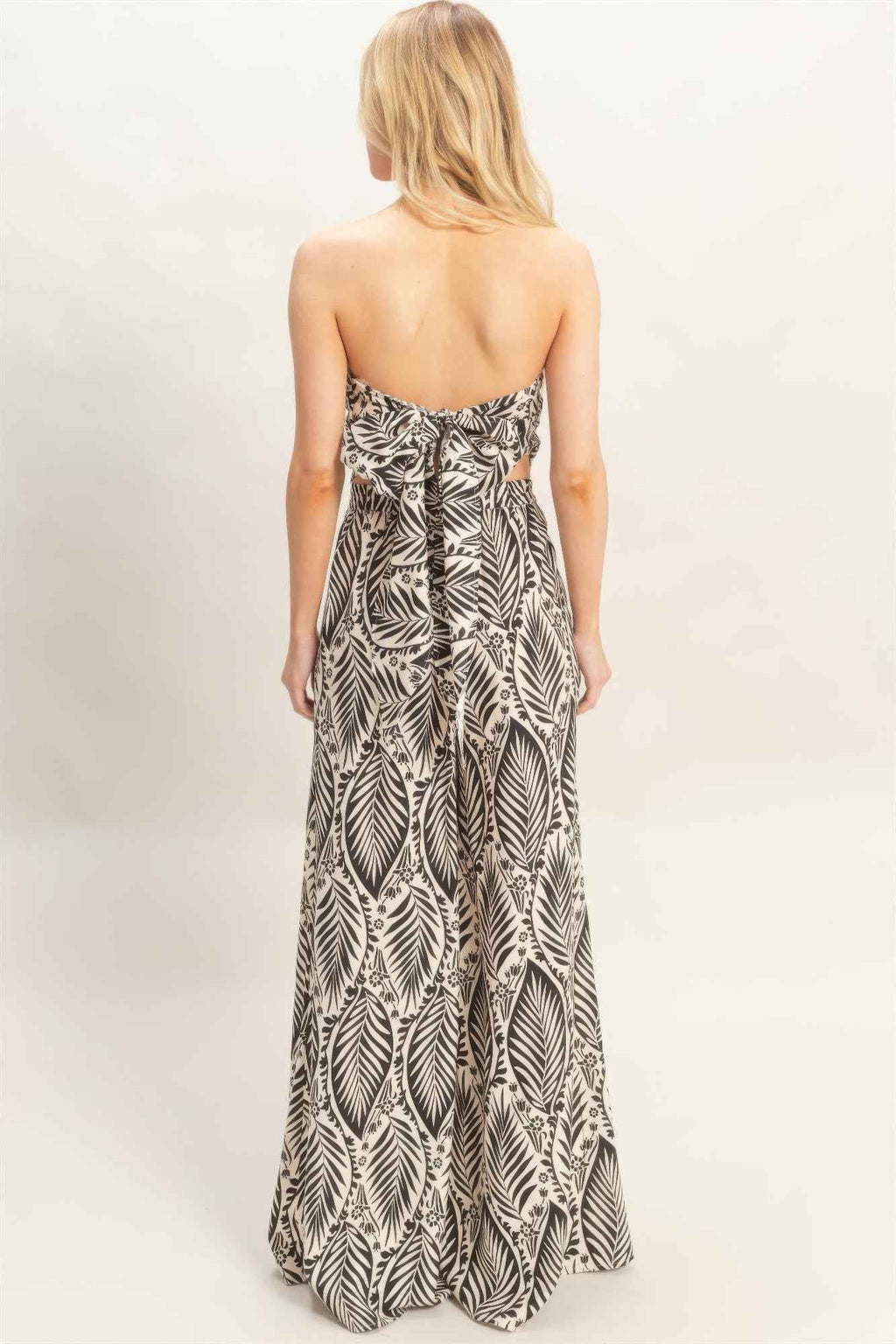 Strapless Top & Pant Print Set