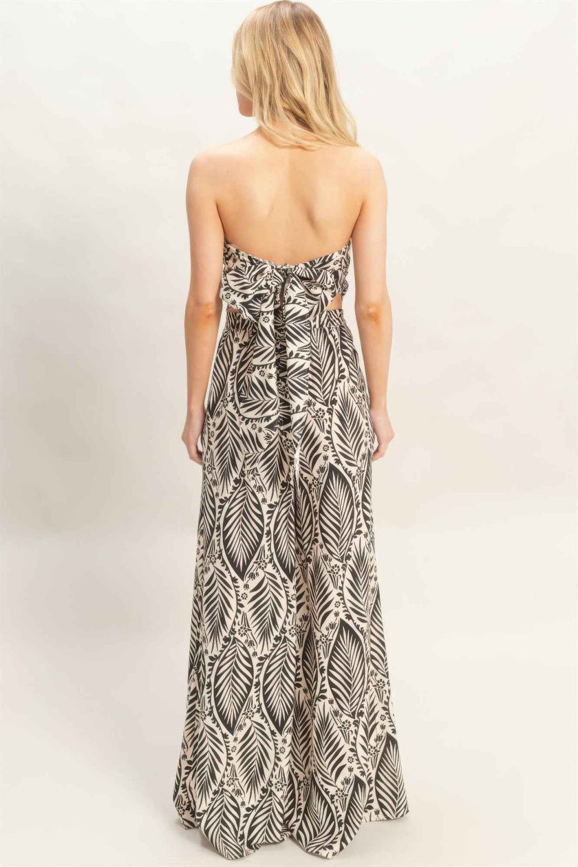 Strapless Top & Pant Print Set