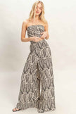 Strapless Top & Pant Print Set