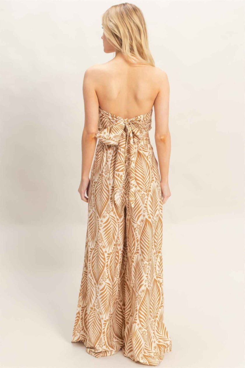 Strapless Top & Pant Print Set