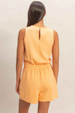 Drawstring Waist Sleeveless Romper