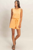 Drawstring Waist Sleeveless Romper