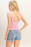 Gingham Tie Front Tank Top