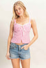 Gingham Tie Front Tank Top
