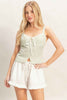 Gingham Tie Front Tank Top