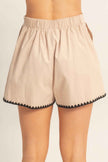Scallop Trim High-waisted Shorts