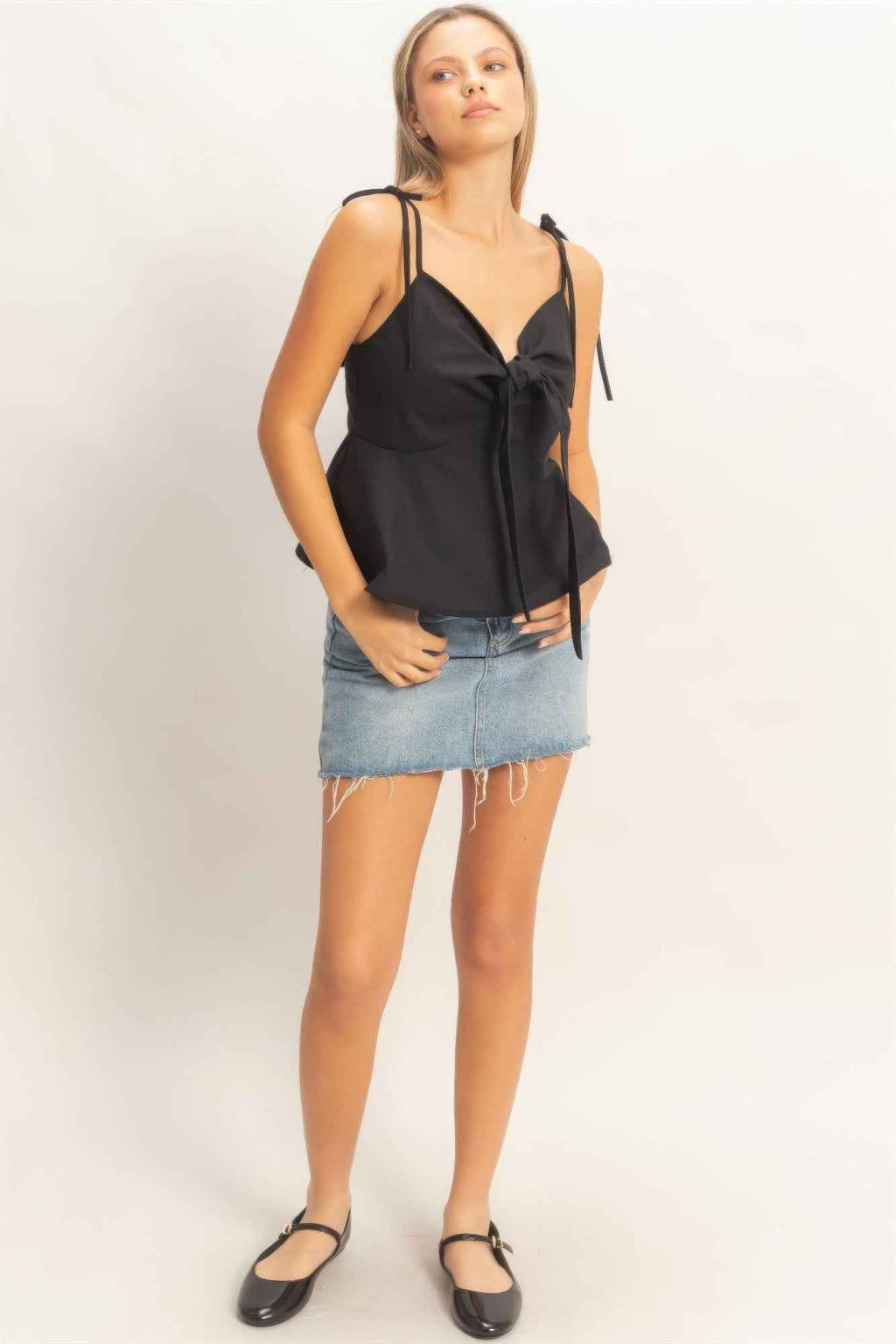 Tie Front Spaghetti Strap Top