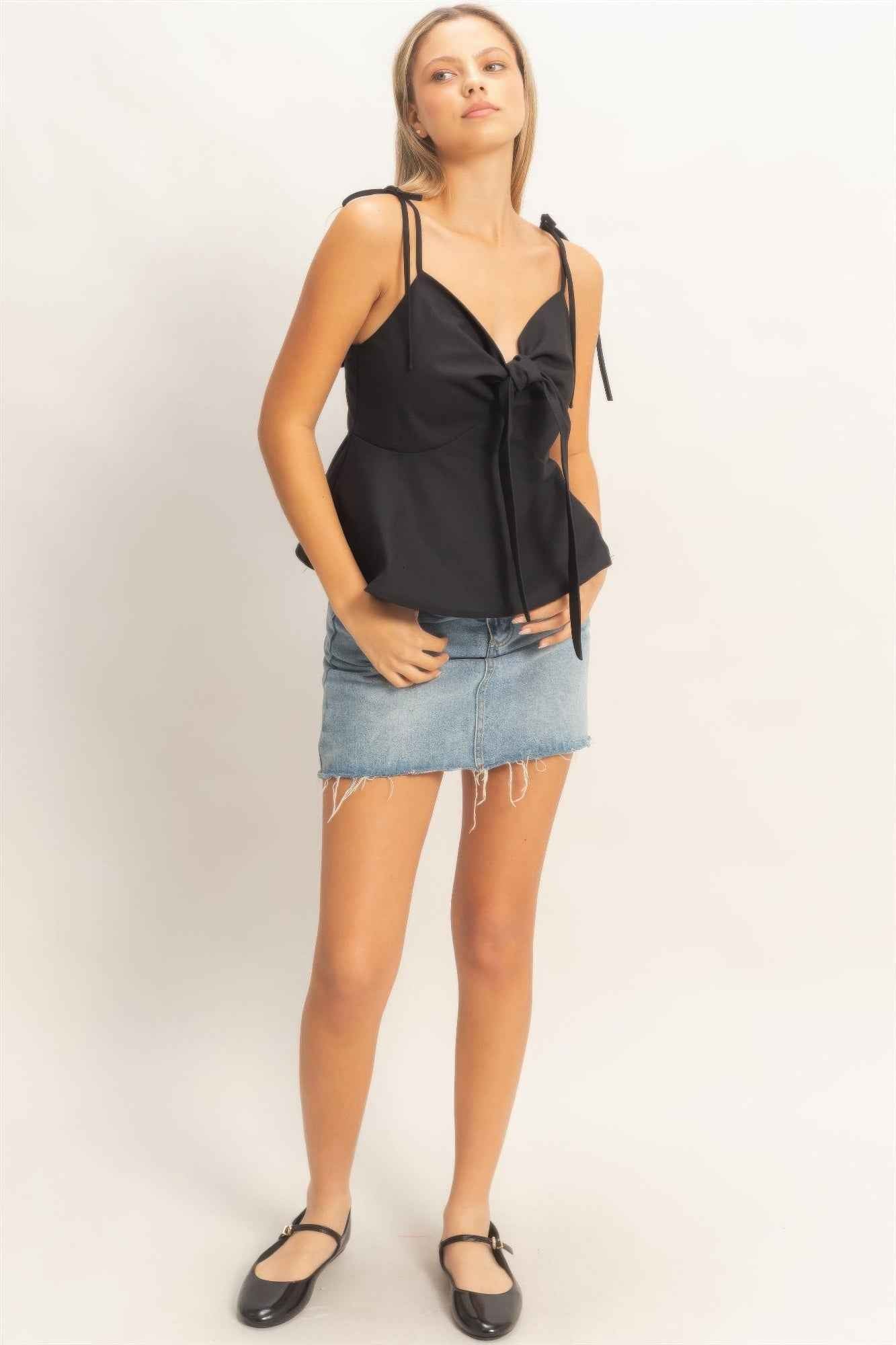 Tie Front Spaghetti Strap Top
