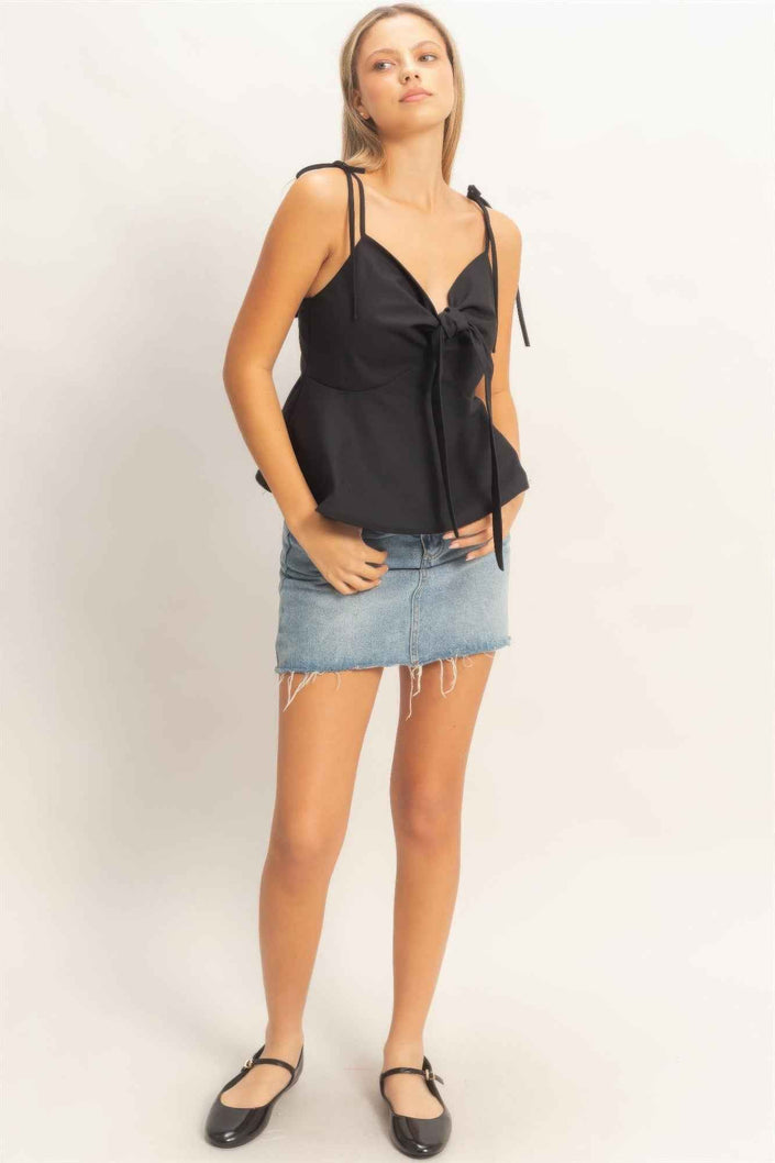 Tie Front Spaghetti Strap Top