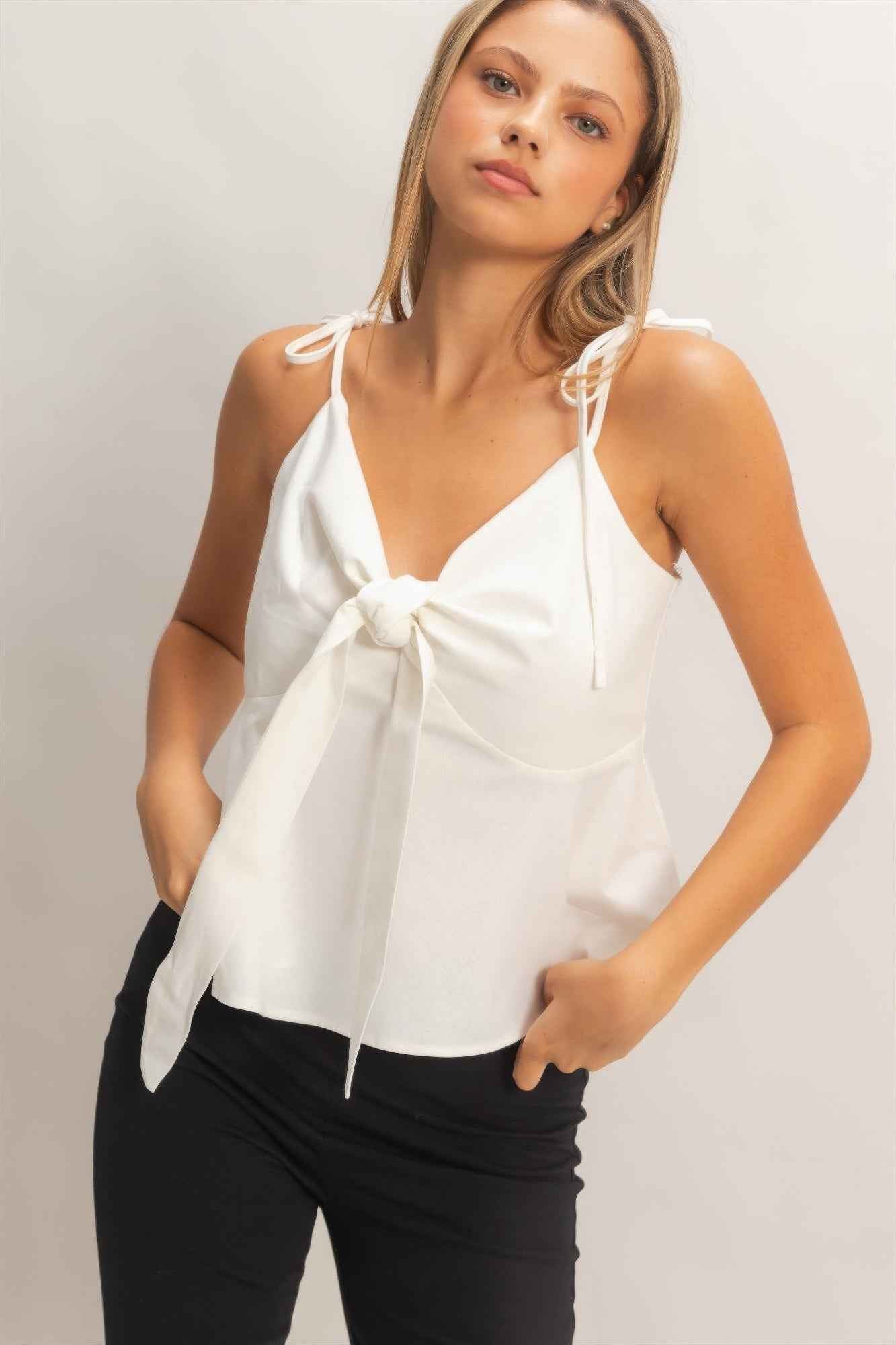 Tie Front Spaghetti Strap Top