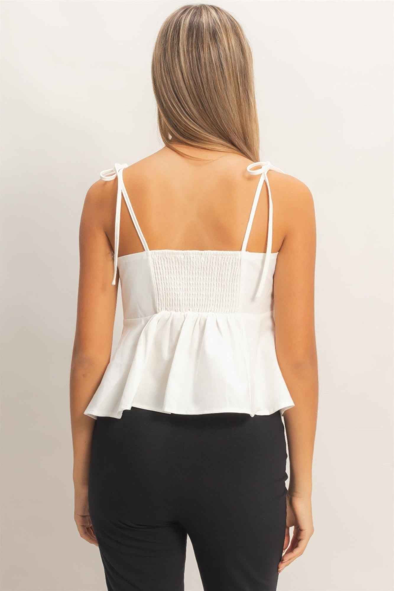 Tie Front Spaghetti Strap Top