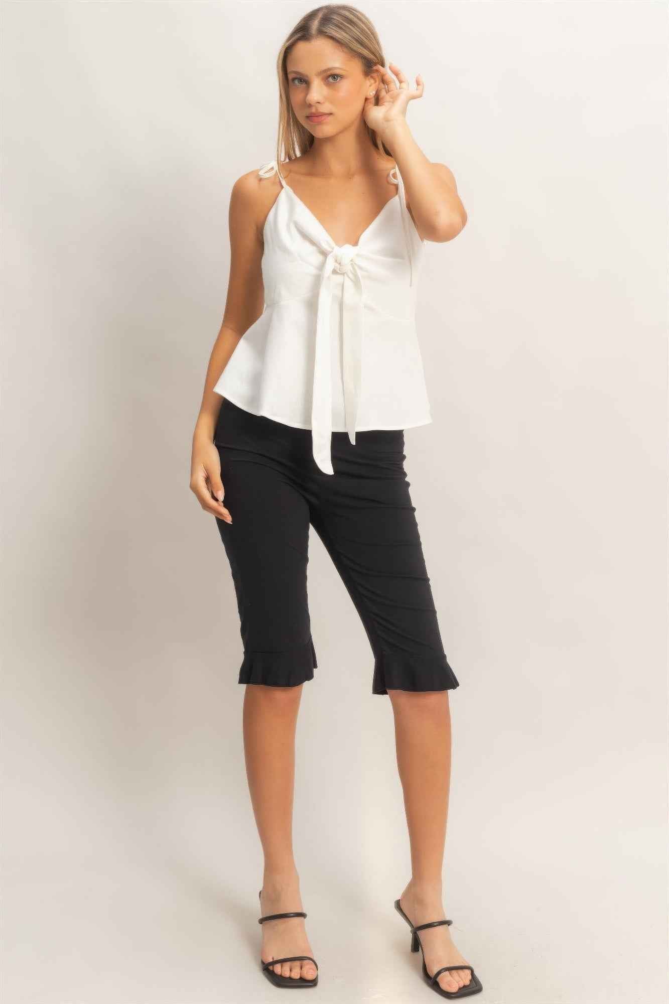 Tie Front Spaghetti Strap Top