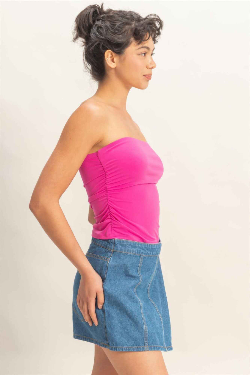 Ruched Bandeau Top