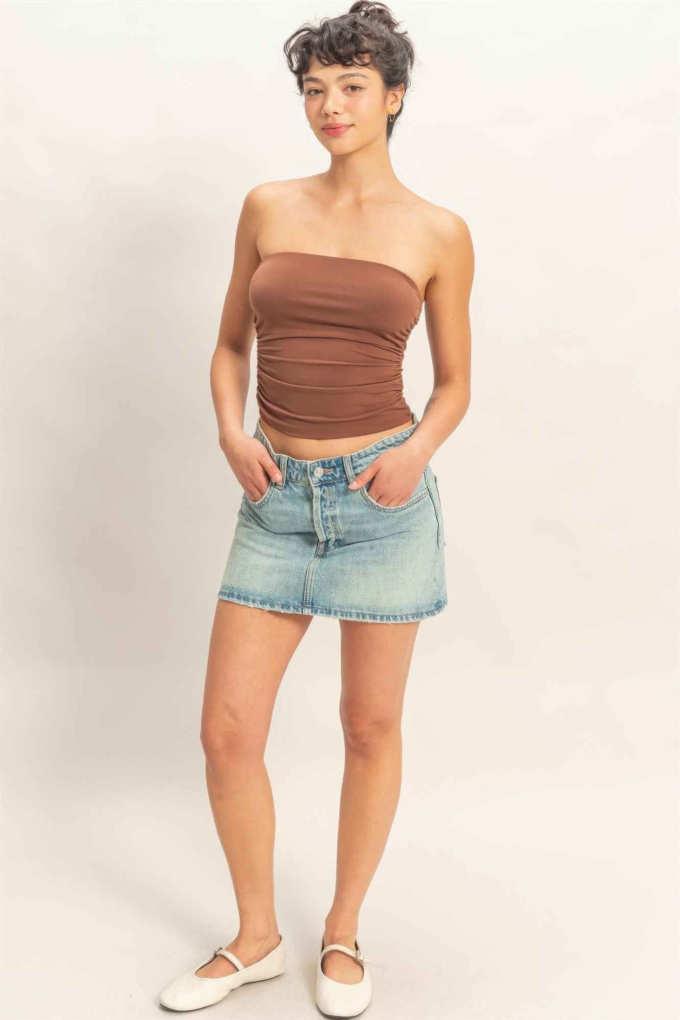 Ruched Bandeau Top