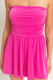 Strapless Shirred Waist Romper