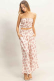 Smocked Tube Top & Wide-leg Pants Set