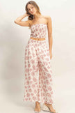 Smocked Tube Top & Wide-leg Pants Set