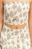 Smocked Tube Top & Wide-leg Pants Set