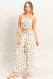 Smocked Tube Top & Wide-leg Pants Set