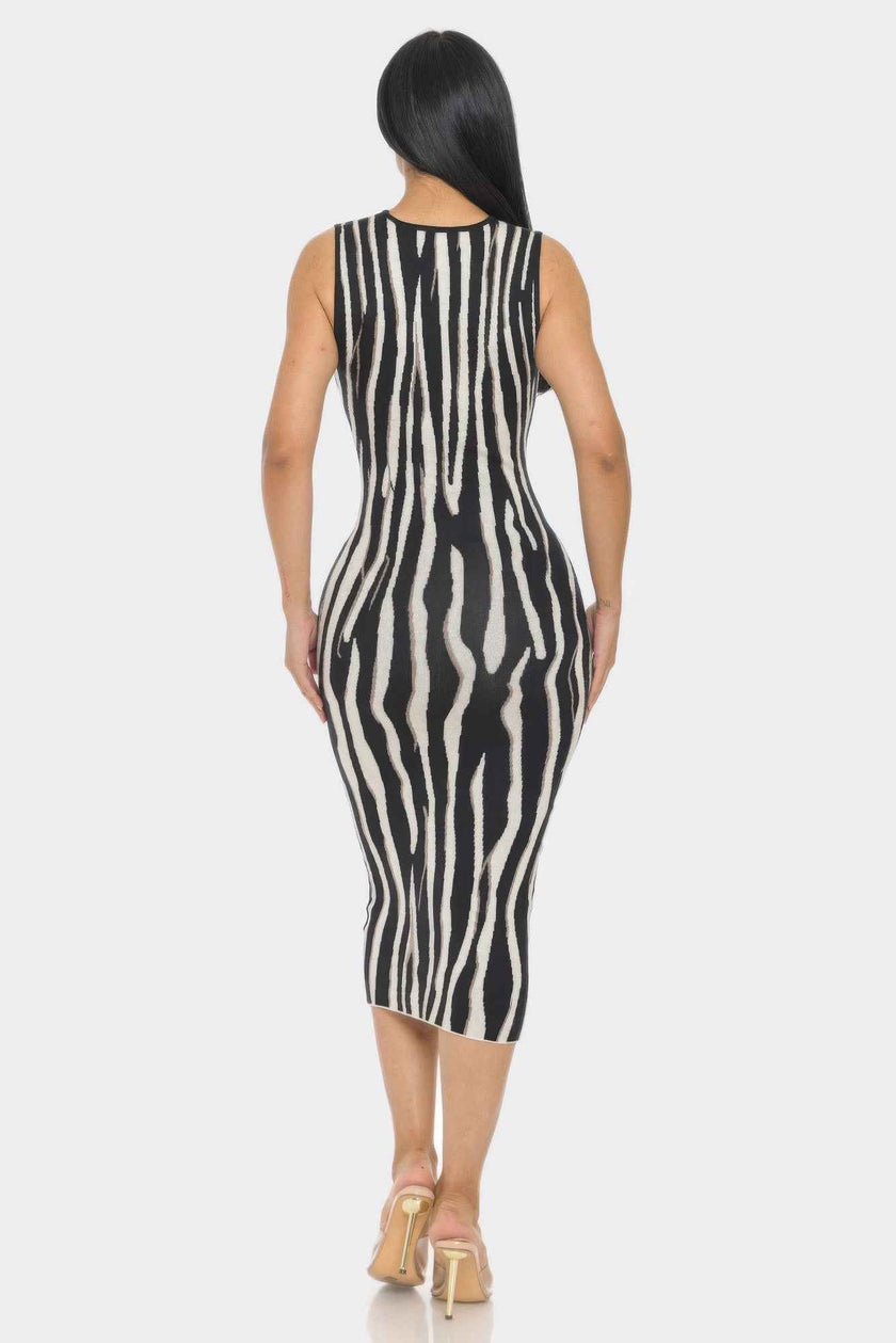 Sweater Midi Print Dress