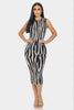 Sweater Midi Print Dress