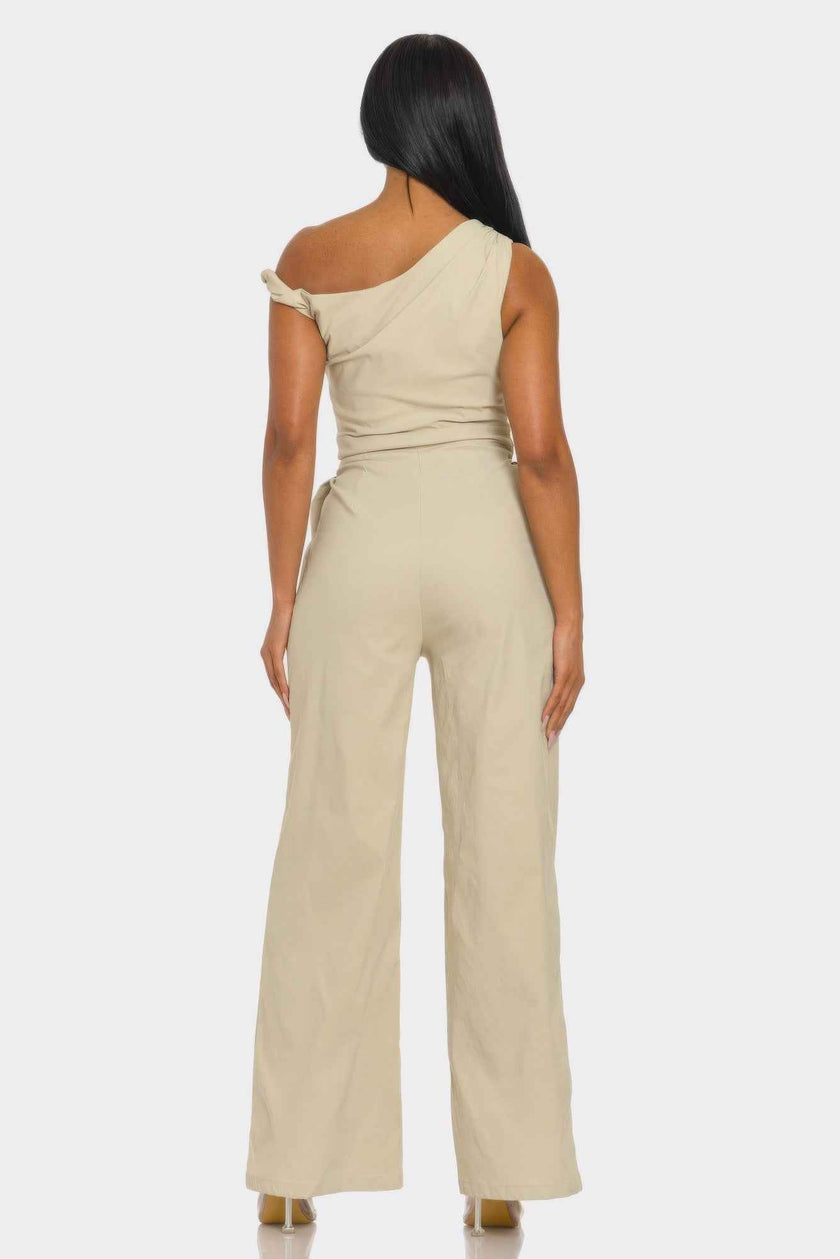 Chic Poise One-shoulder Jumpsuit