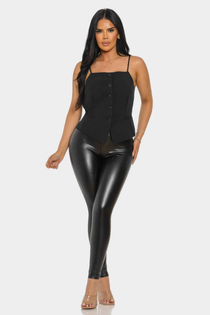 Ivory Chic Button-up Corset Top