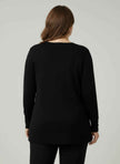 Mocha Button Cuff Ribbed Knit Tunic Top