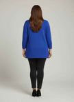 Mocha Button Cuff Ribbed Knit Tunic Top