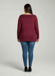 Mocha Button Cuff Ribbed Knit Tunic Top