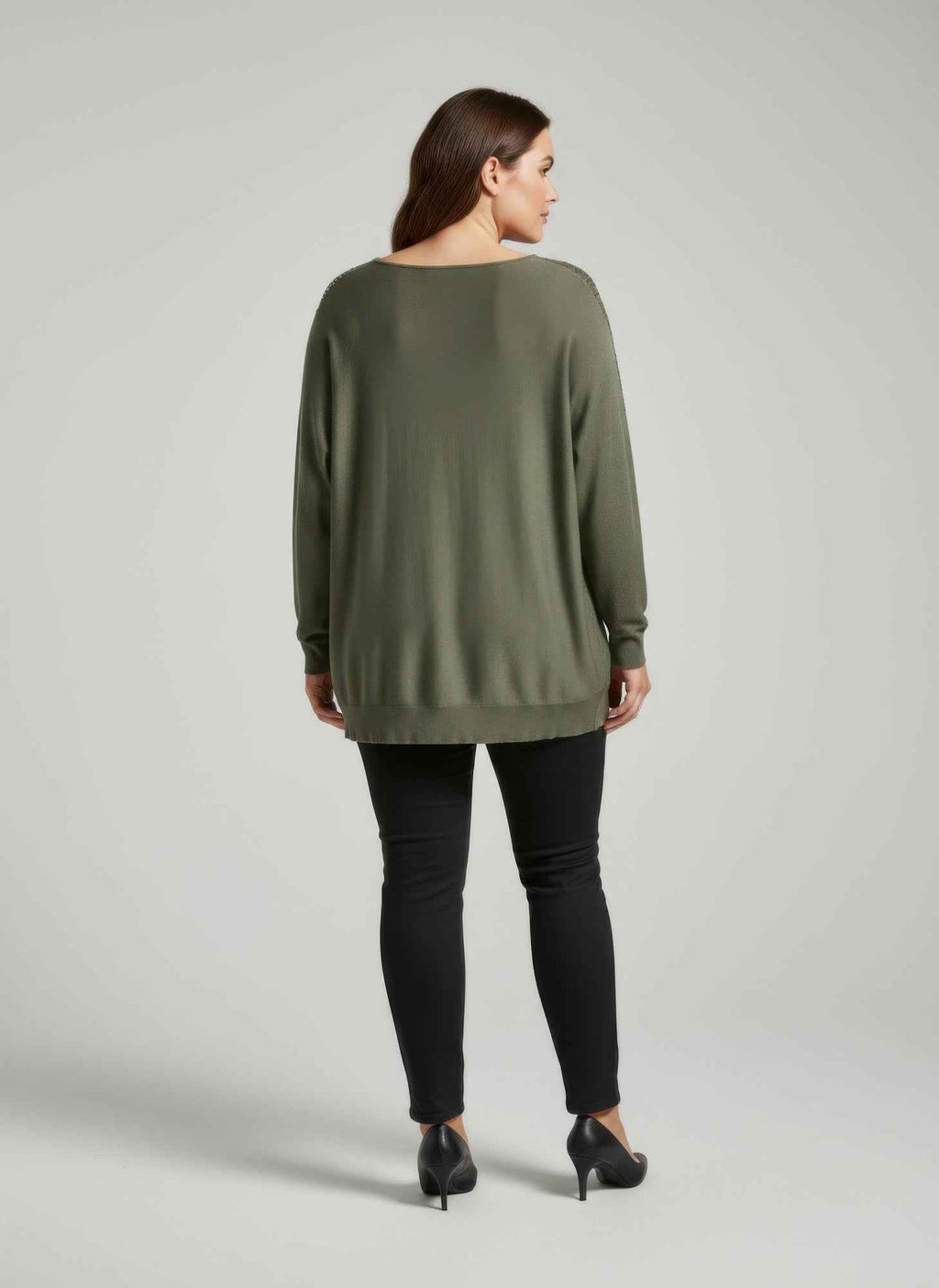 Sequin Shoulder Knit Tunic Top