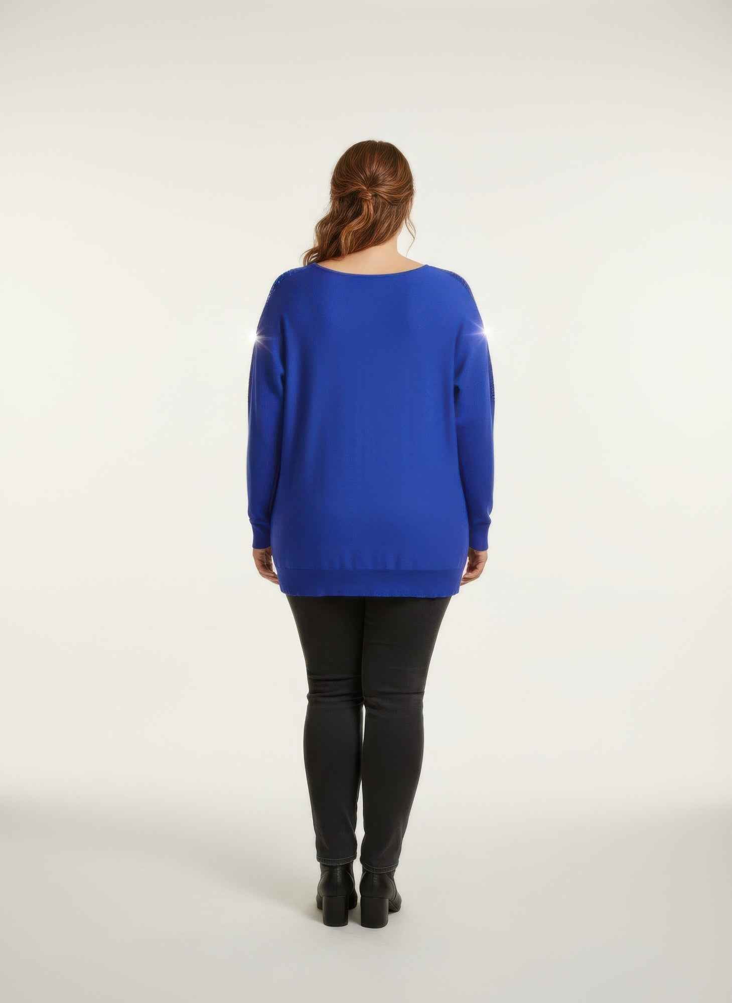Sequin Shoulder Knit Tunic Top